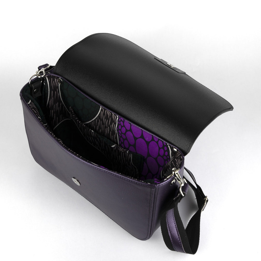 Borsa Vegan Ester Maxi Viola Metallizzato