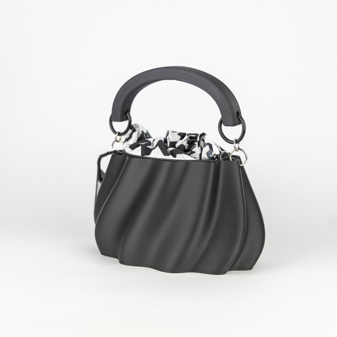 Meringue Bag, Borsa Stampata in 3D con Pochette Nera