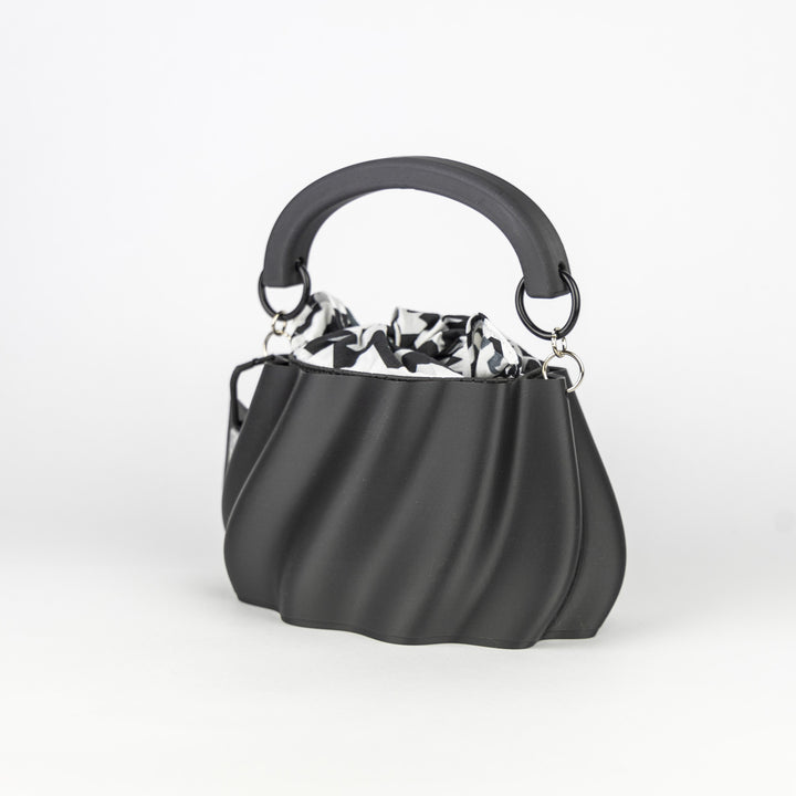 Meringue Bag, Borsa Stampata in 3D con Pochette Nera