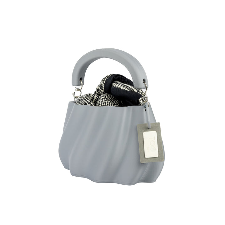 Meringue Bag, Borsa Stampata in 3D Grigio Platino