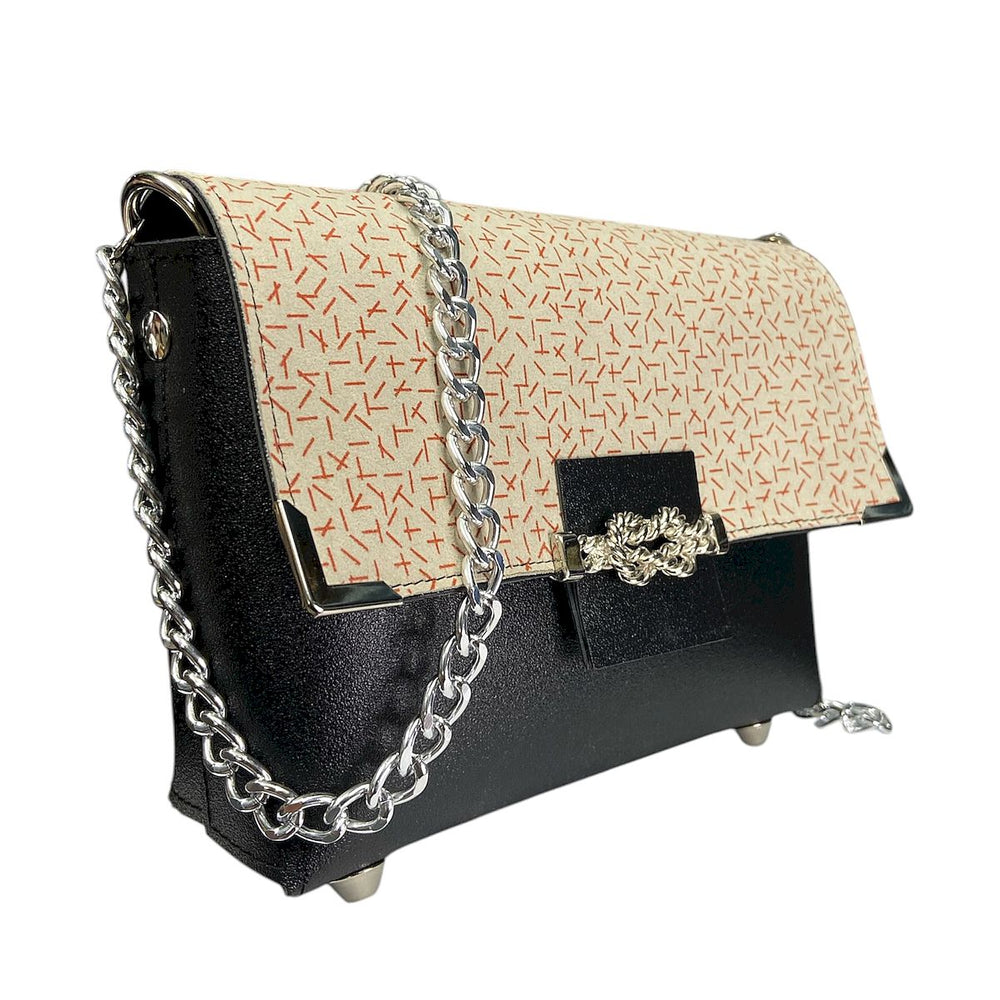 Borsa a tracolla Box di TOOitaly, design compatto, scocca in PVC e pattina in alcantara